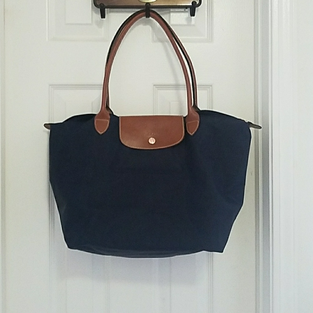 Navy Longchamp Large Tote